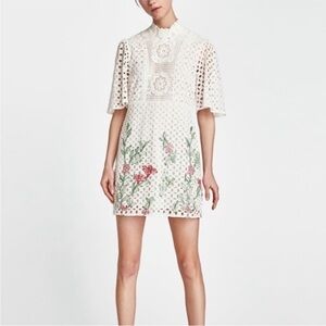 Zara lace embroidered floral dress